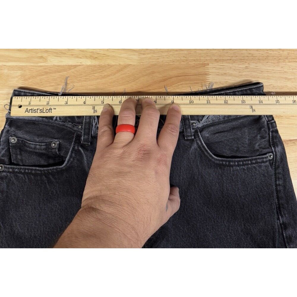 Reformation Crop Cigarette Euphrates Raw Hem Frayed Charcoal‎ Black - Picture 11 of 16